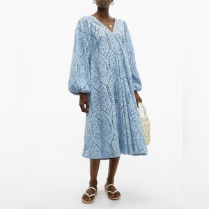 Ganni Eyelet Midi Dress